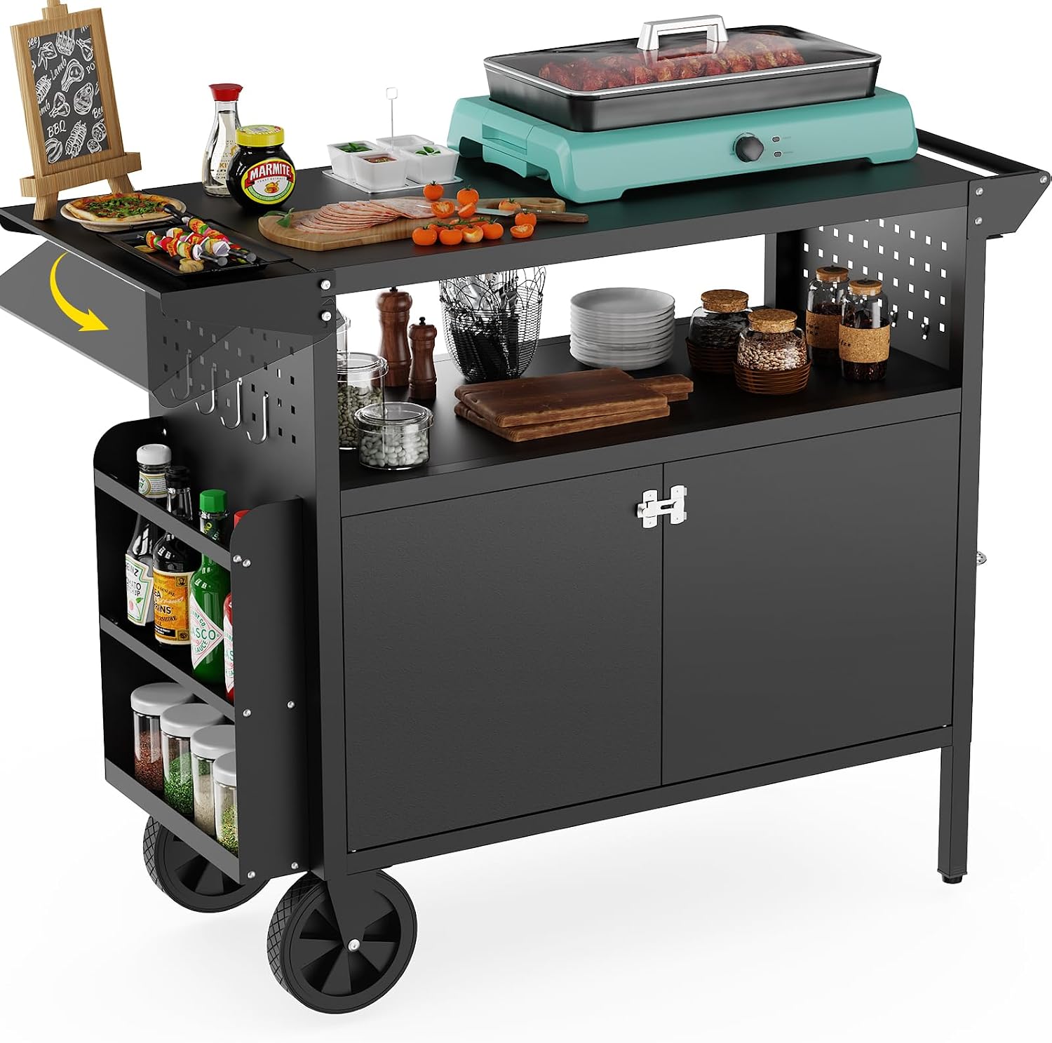 Outdoor Furniture Philippines - Wózek-grill zewnętrzny ze stołem i schowkiem,