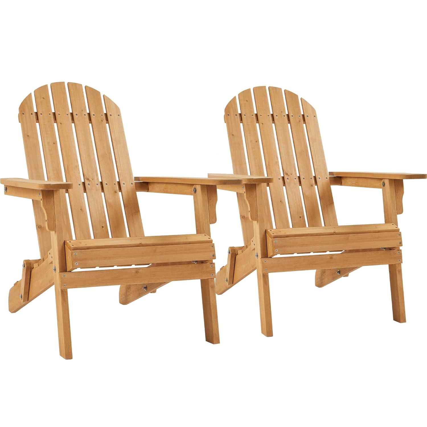 Outdoor Furniture Metal Chairs - Składane krzesła Adirondack, zestaw 2 sztuk,
