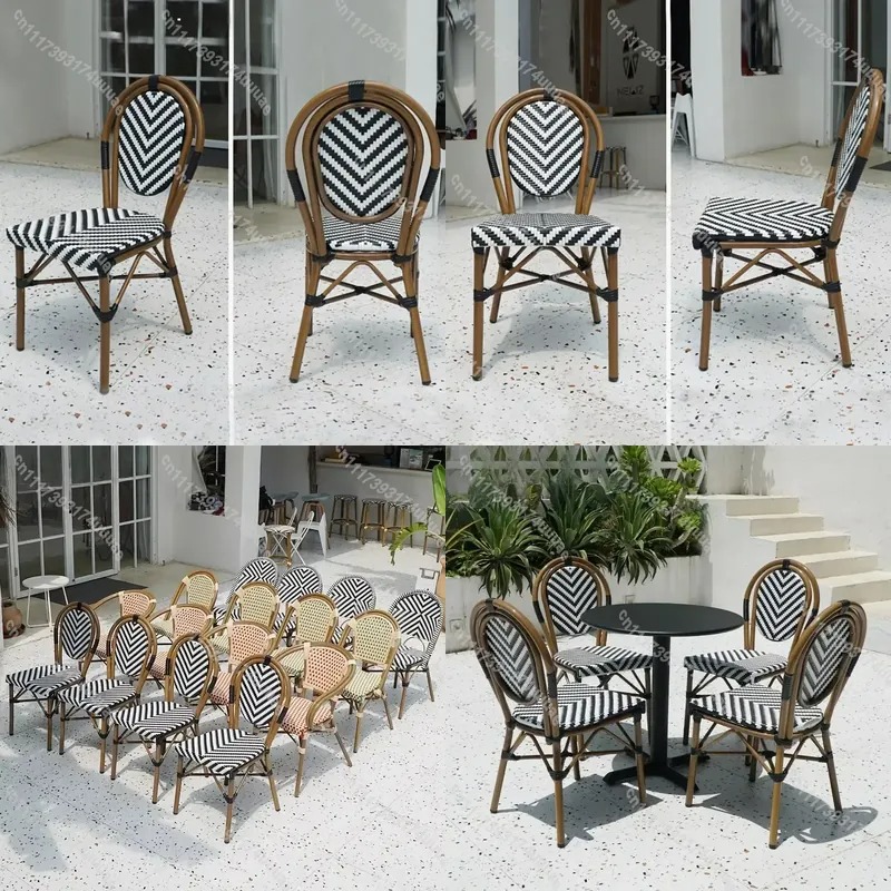 Outdoor Furniture For Cafe - Krzesło rattanowe z możliwością układania w