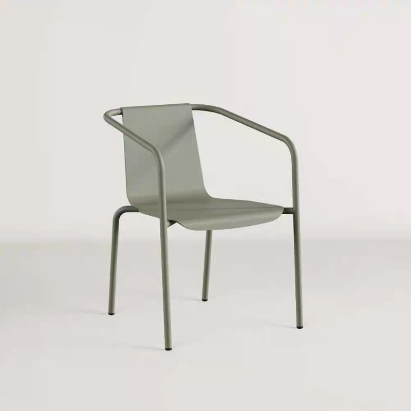 Outdoor Furniture Metal Chairs - Skandynawski zestaw mebli ogrodowych: długi stół