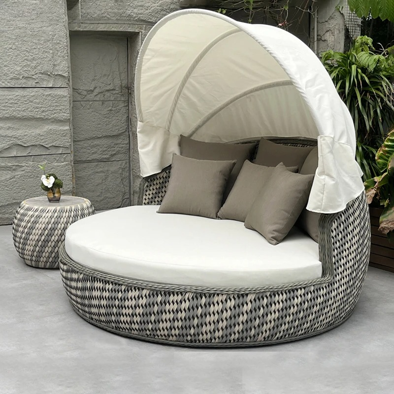 Outdoor Furniture For Pool - Leżanka, okrągła, odporna na rdzę i
