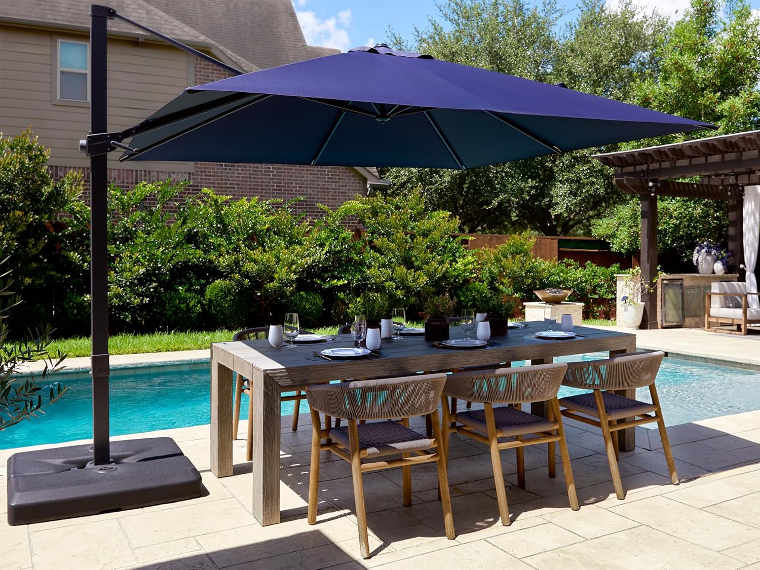 Outdoor Furniture Umbrella - Parasol ogrodowy offsetowy 3x3m z obrotową