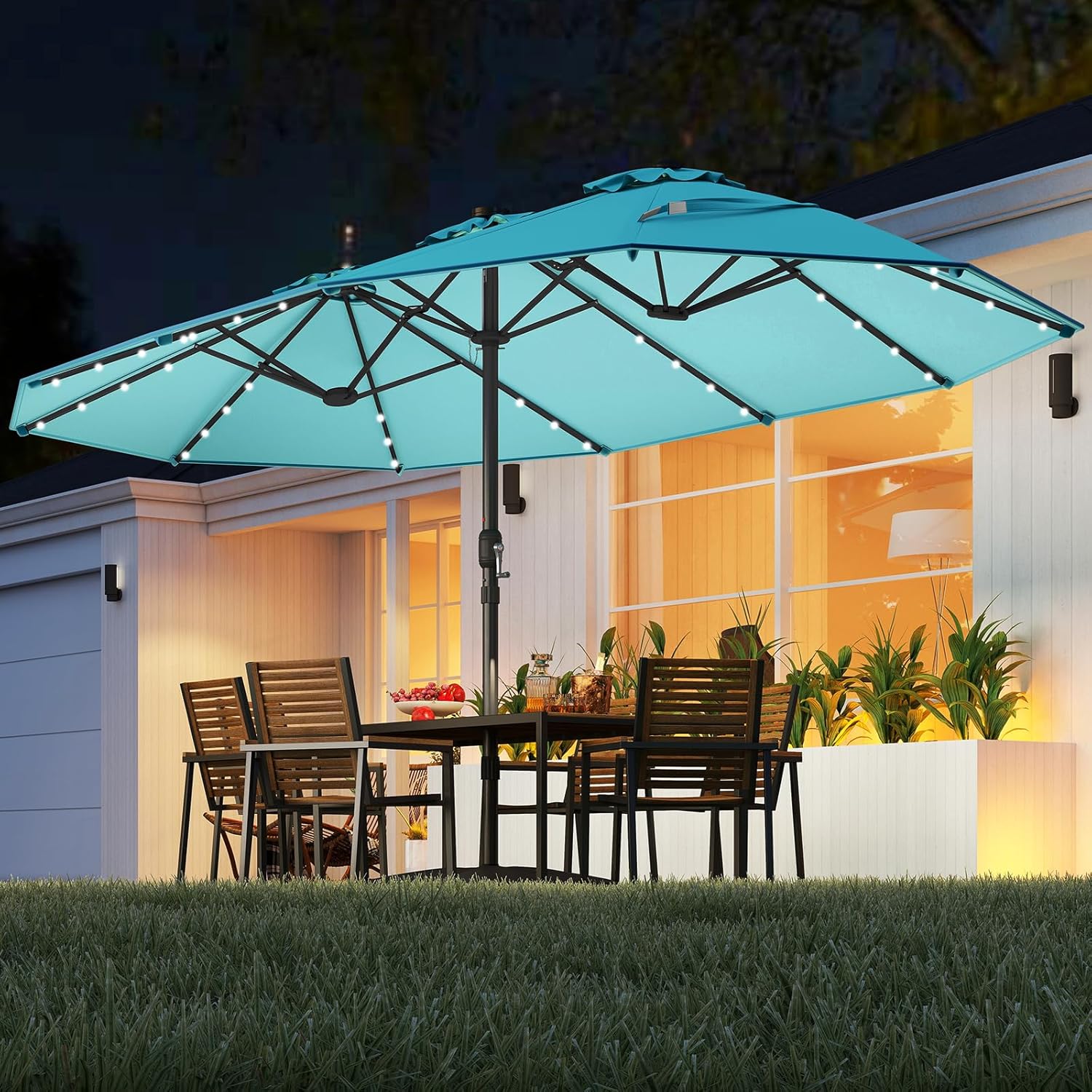 Outdoor Furniture Umbrella - Parasol ogrodowy solarny dwustronny 4,5 m,
