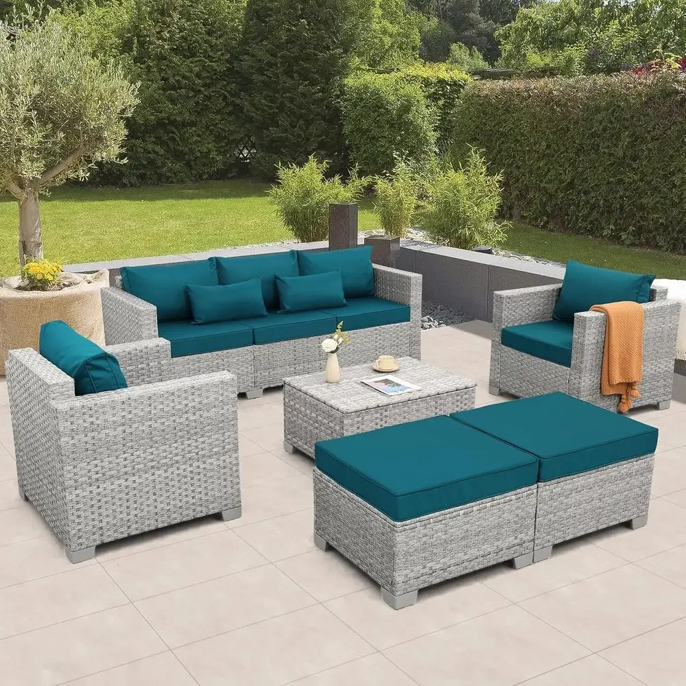 Outdoor Furniture Grey - 6-częściowy szary zestaw mebli ogrodowych z