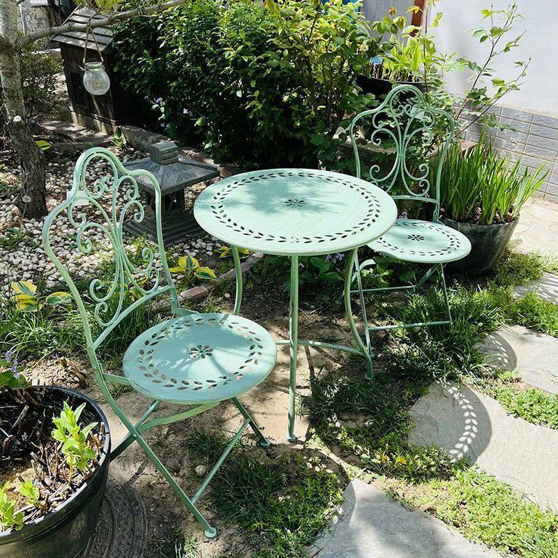 Outdoor Furniture Metal Chairs - Francuski rustykalny stół i krzesła z