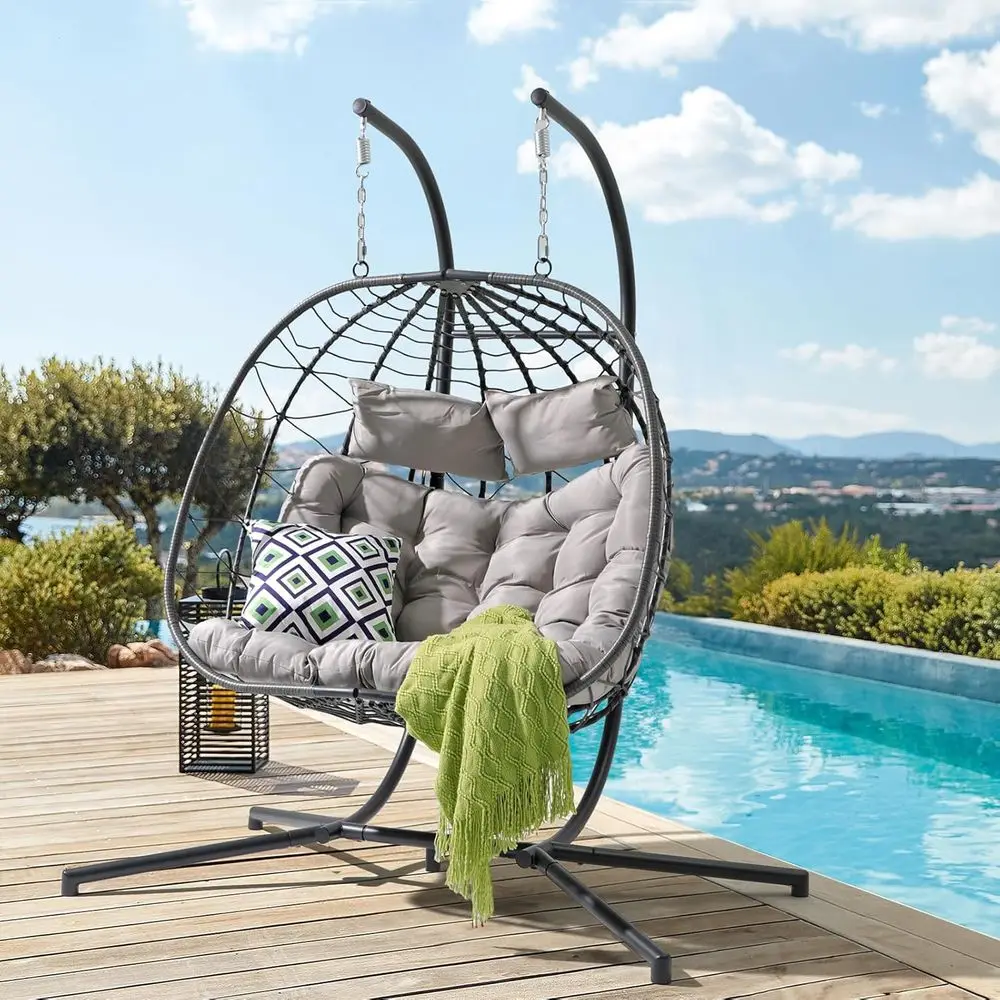Hanging Egg Chair - Dwuosobowy fotel wiszący typu jajko z