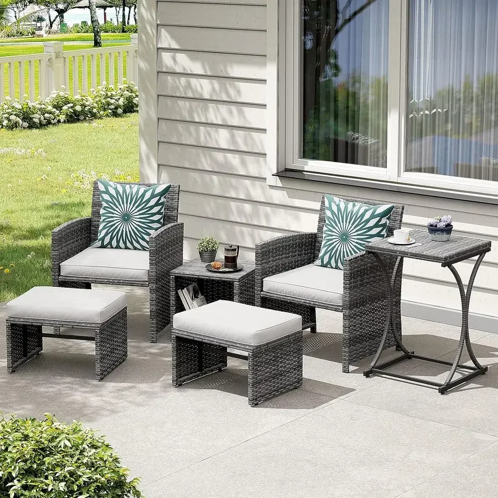 6-częściowy zestaw mebli ogrod – Outdoor Furniture Grey recenzja i cena