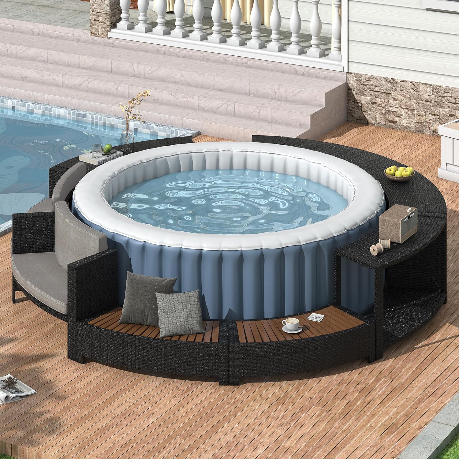 Zestaw mebli ogrodowych z ratt – Outdoor Furniture Grey recenzja i cena