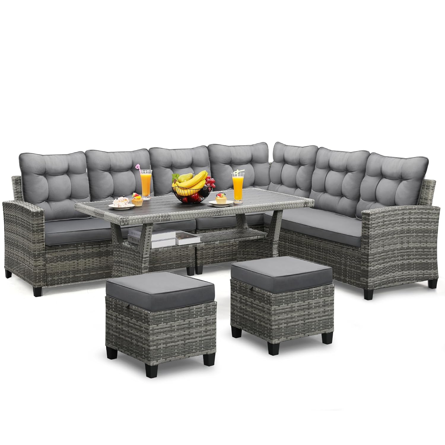 6-częściowy zestaw mebli ogrod – Outdoor Furniture Grey recenzja i cena