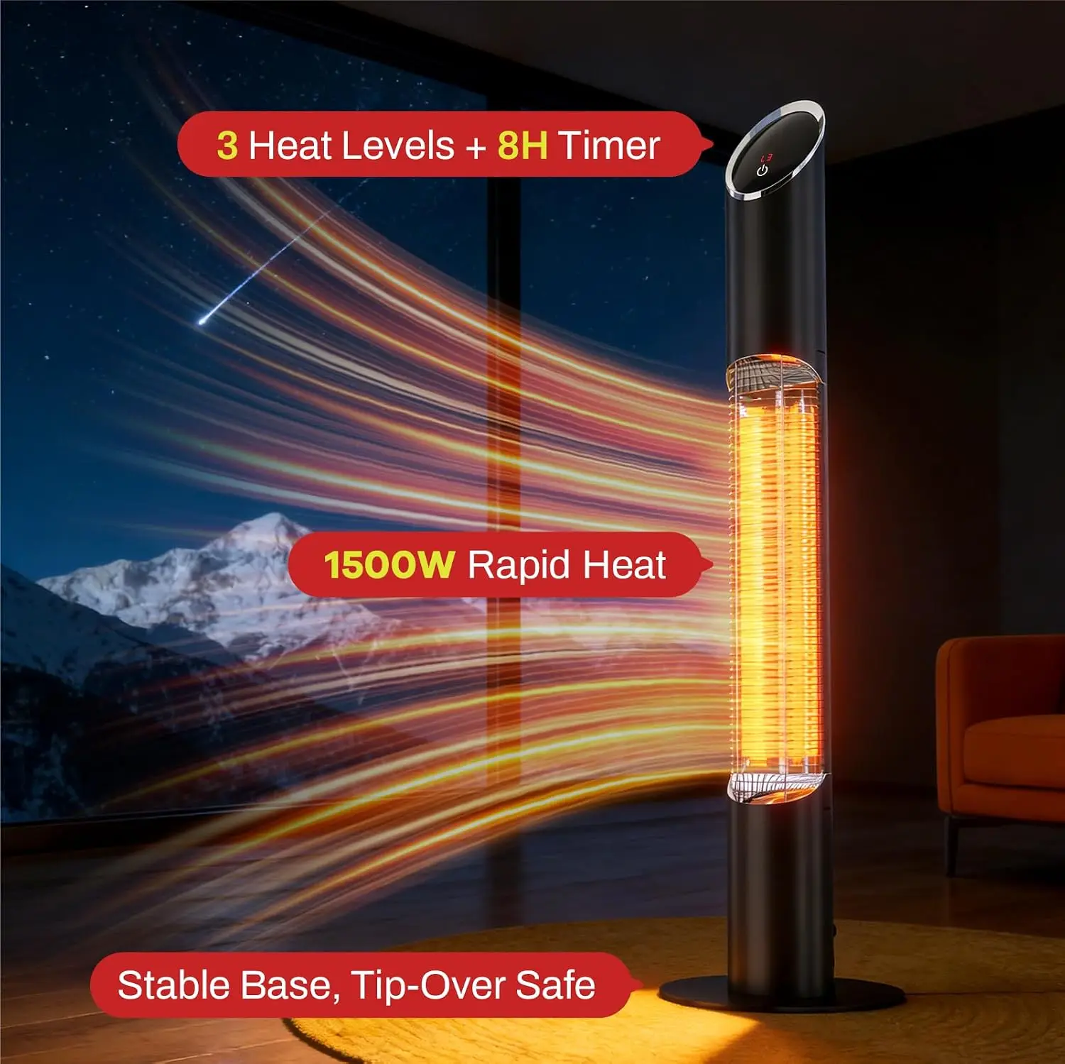 Elektryczny grzejnik tarasowy  – Patio Heater Standing recenzja i cena