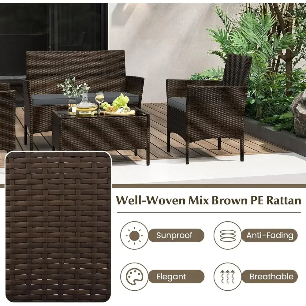 8-częściowy zestaw mebli ogrod – Outdoor Furniture Grey recenzja i cena
