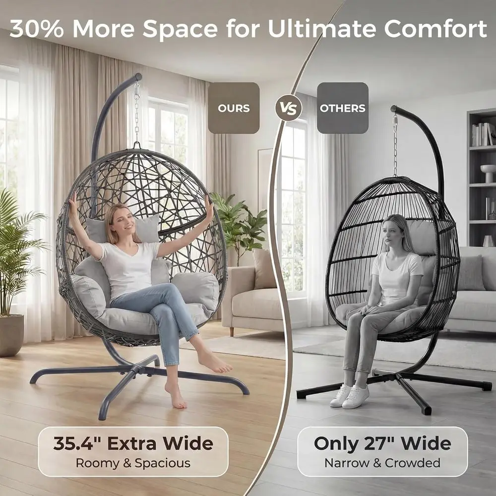 Huśtawka wiklinowa w stylu boh – Hanging Egg Chair recenzja i cena