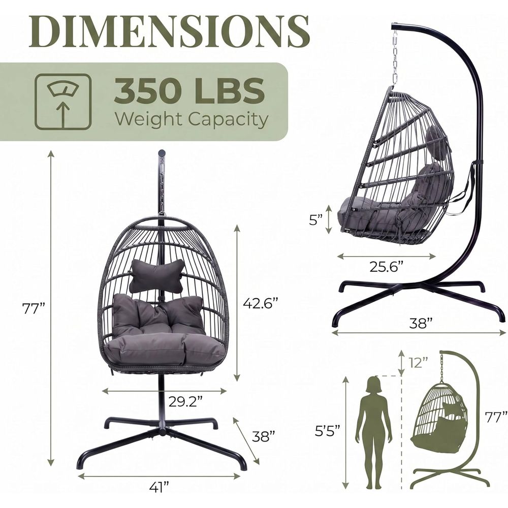 Wytrzymałe zewnętrzne wiszące  – Hanging Egg Chair recenzja i cena