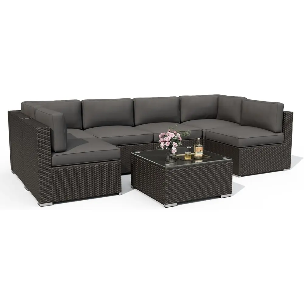 7-częściowy zestaw mebli ogrod – Outdoor Furniture Grey recenzja i cena
