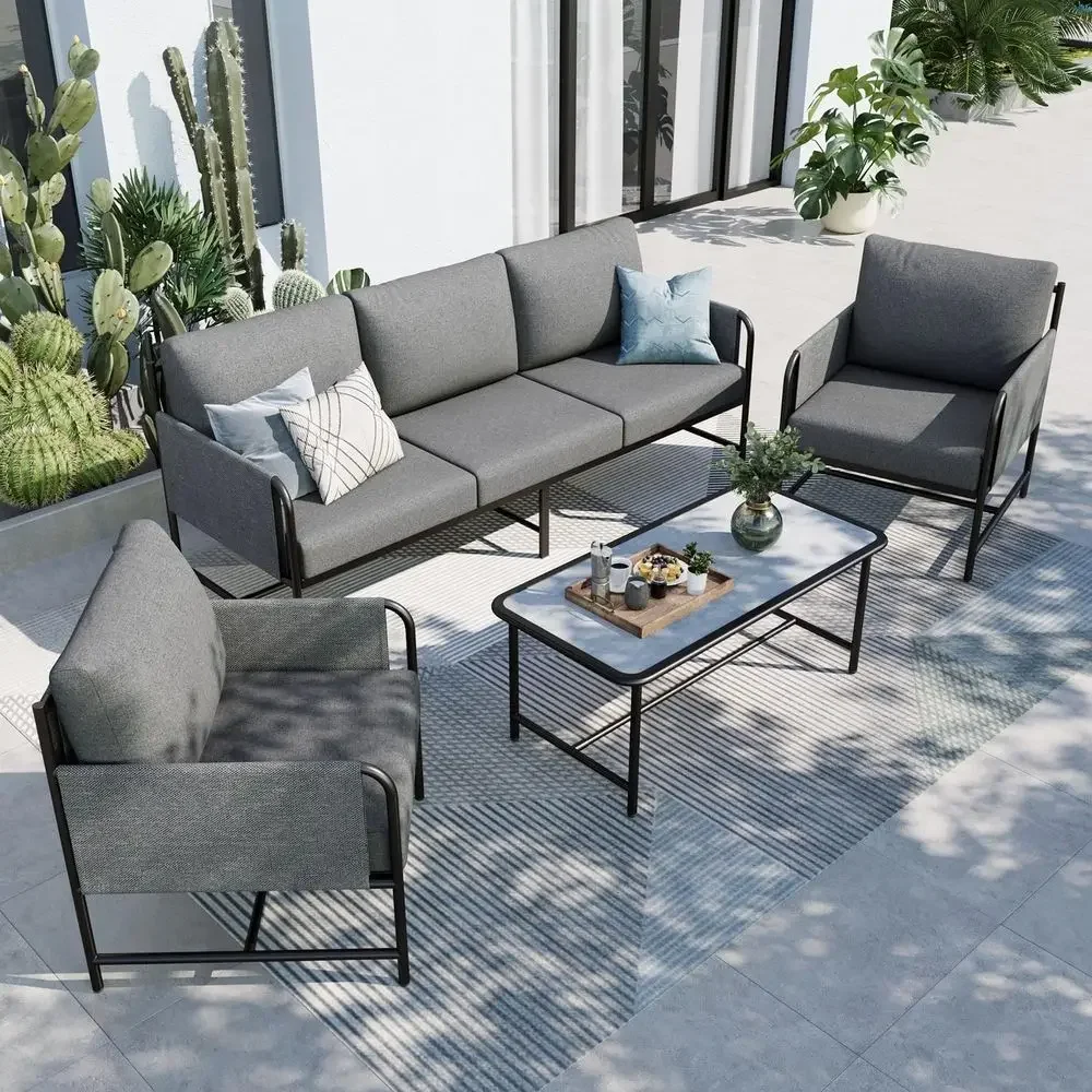 5-osobowy zestaw mebli ogrodow – Outdoor Furniture Grey recenzja i cena