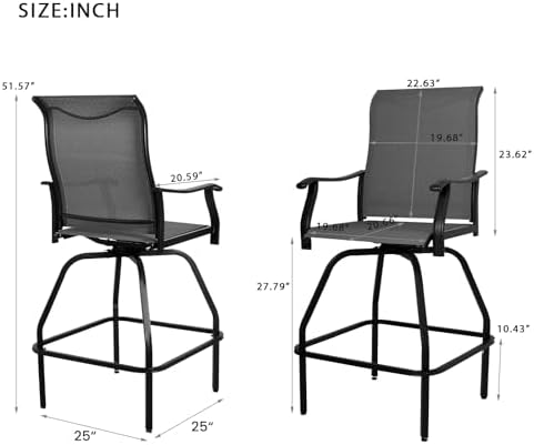 Zestaw barowy na patio 2 szt.  – Outdoor Furniture Grey recenzja i cena