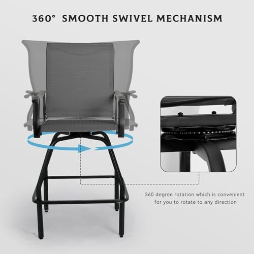 Zestaw barowy na patio 2 szt.  – Outdoor Furniture Grey recenzja i cena