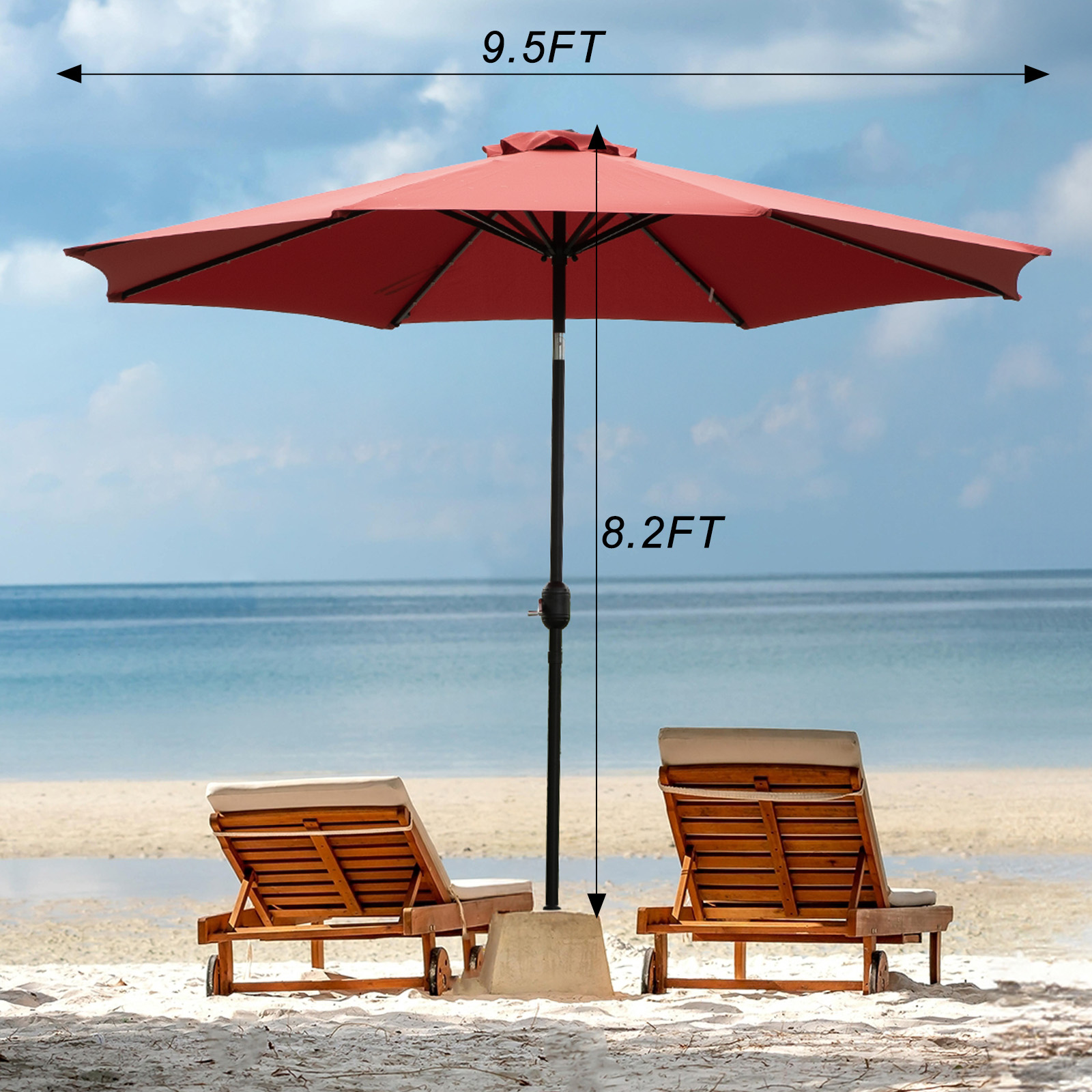 Parasol ogrodowy solarny JHK 1 – Outdoor Furniture Umbrella recenzja i cena