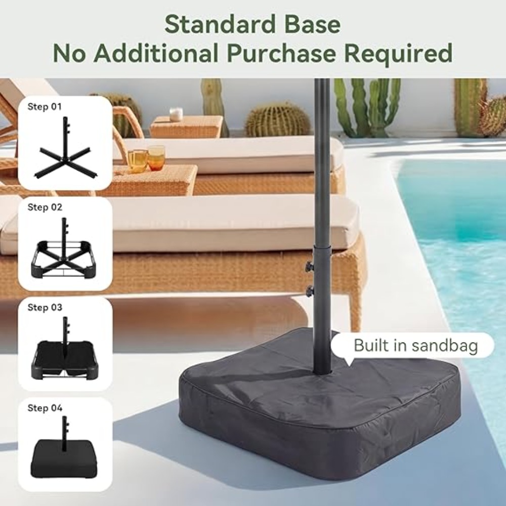 Parasol ogrodowy 4,5 m z podst – Outdoor Furniture Umbrella recenzja i cena