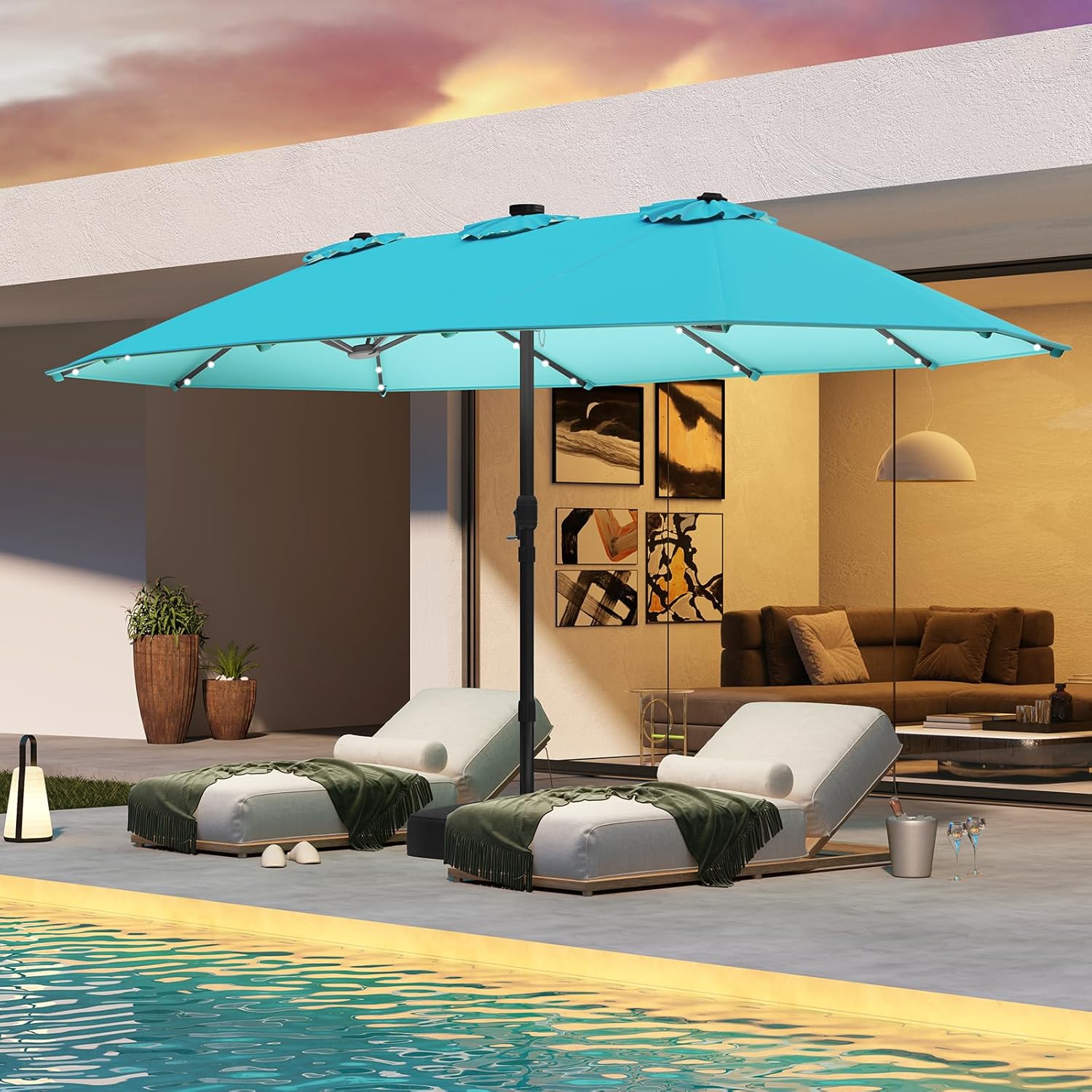 Parasol ogrodowy solarny dwust – Outdoor Furniture Umbrella recenzja i cena