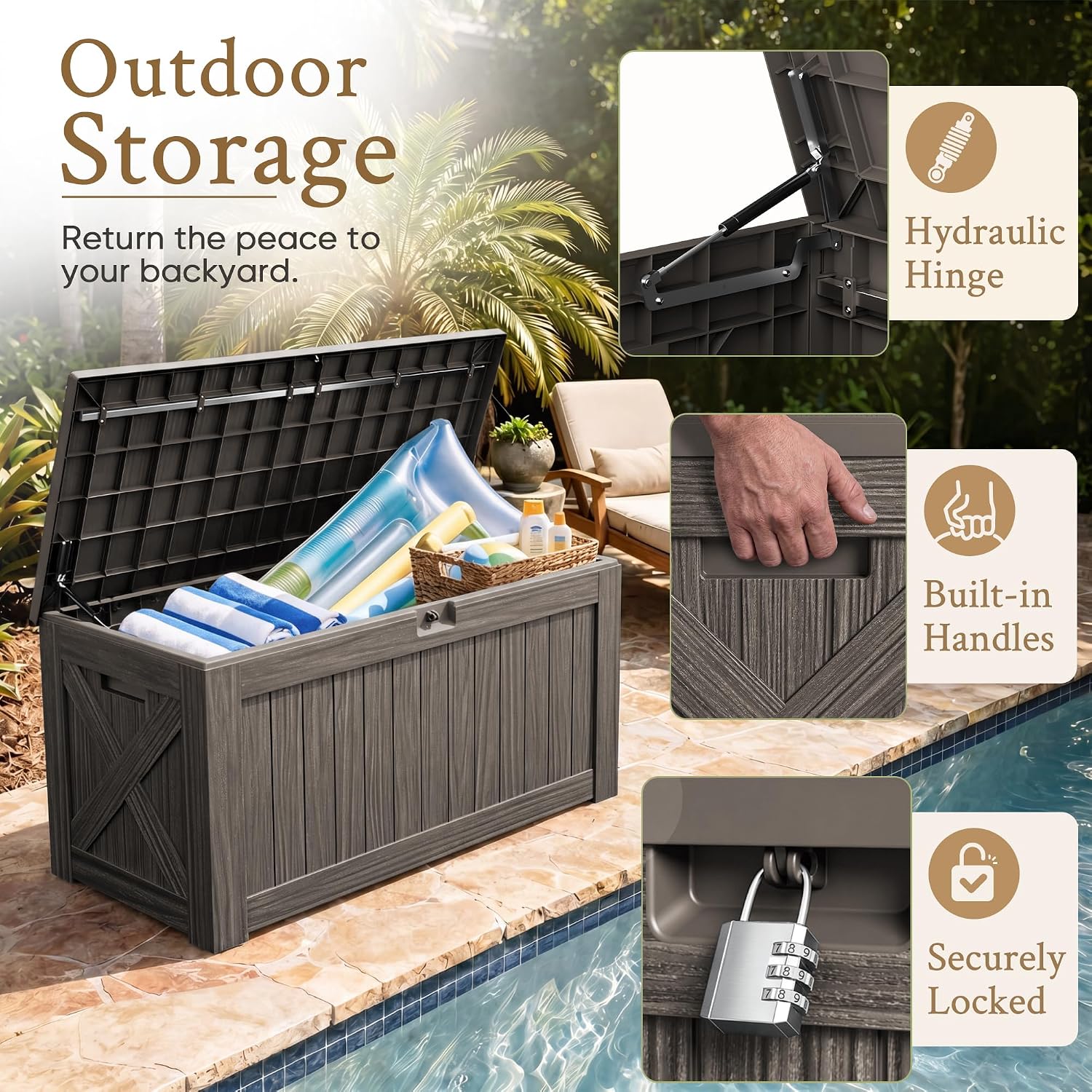 Duży schowek ogrodowy o pojemn – Outdoor Furniture For Pool recenzja i cena