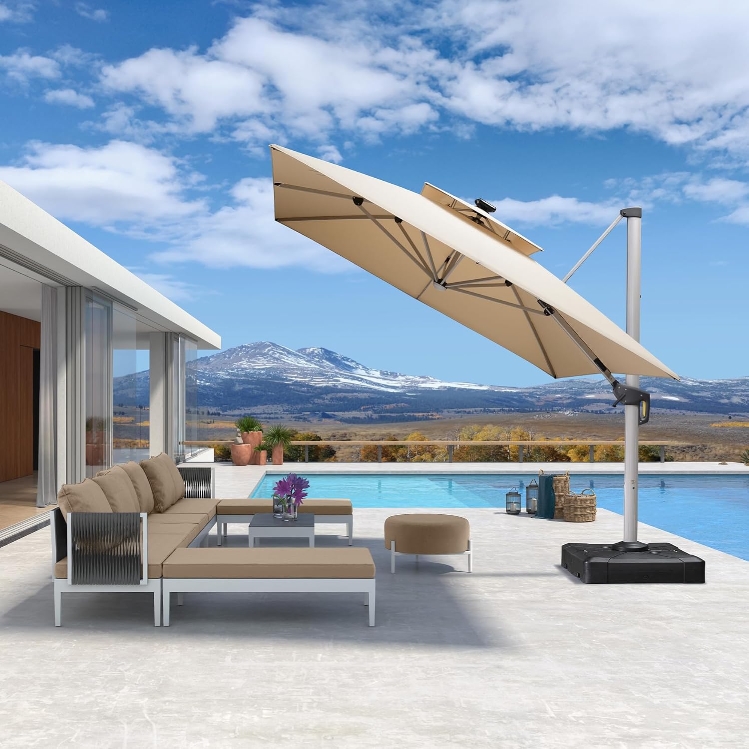 Parasol ogrodowy prostokątny z – Outdoor Furniture Umbrella recenzja i cena