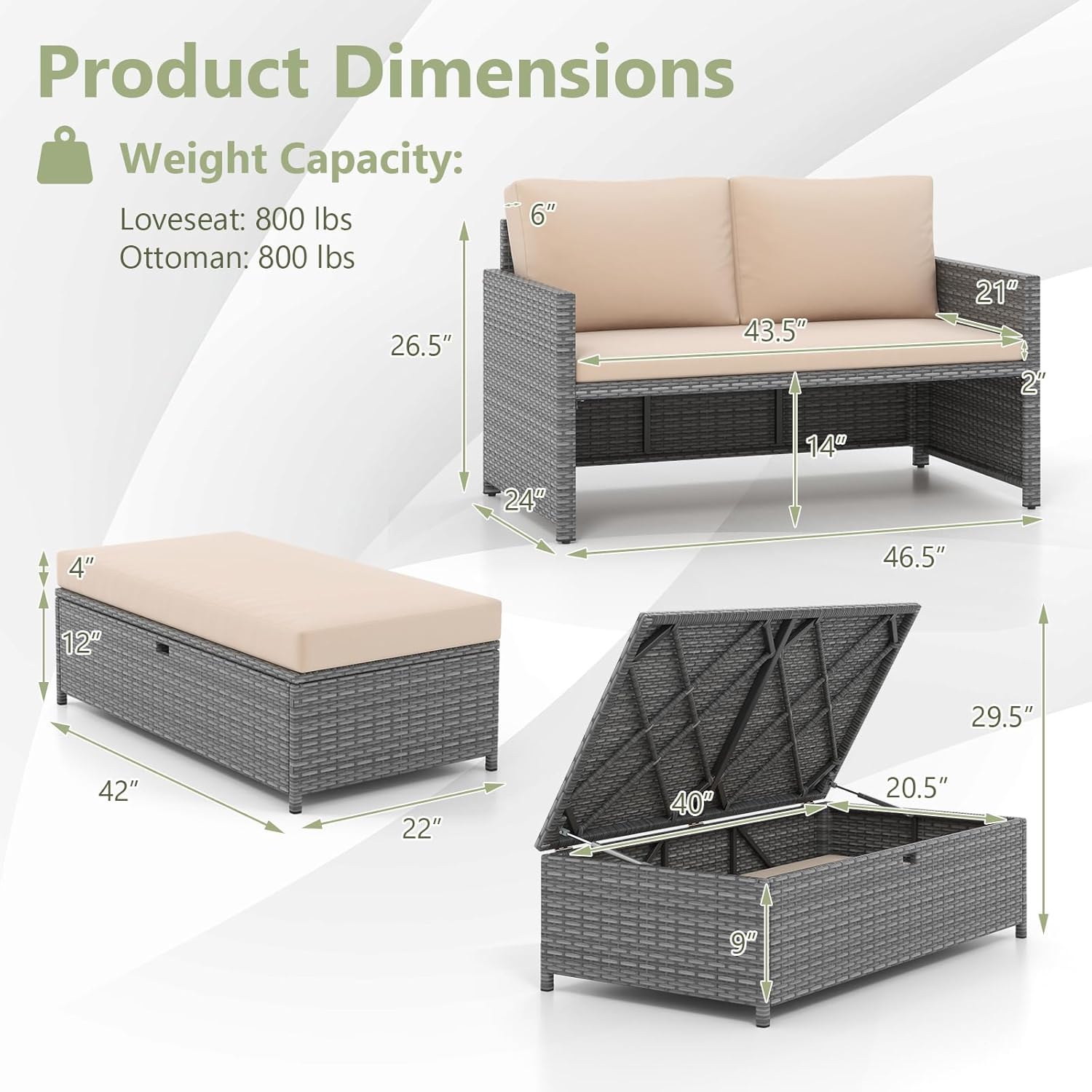 Wiklinowy leżak ogrodowy, sofa – Outdoor Furniture For Pool recenzja i cena