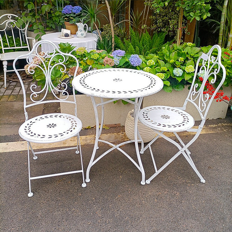 Francuski rustykalny stół i kr – Outdoor Furniture Metal Chairs recenzja i cena
