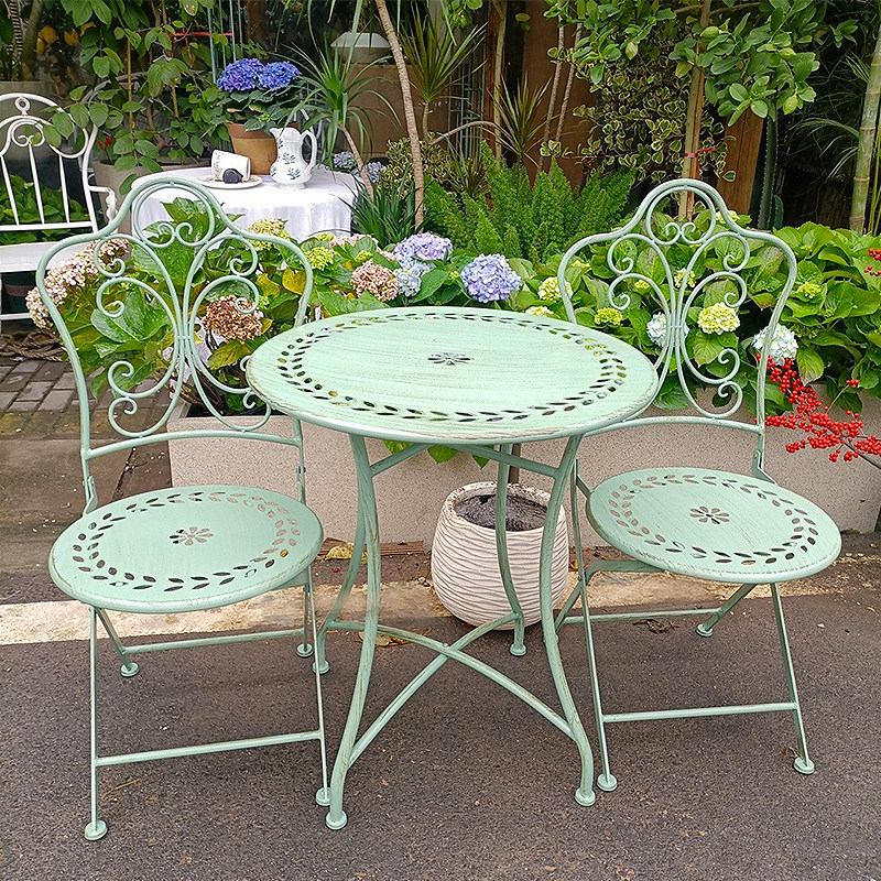 Francuski rustykalny stół i kr – Outdoor Furniture Metal Chairs recenzja i cena