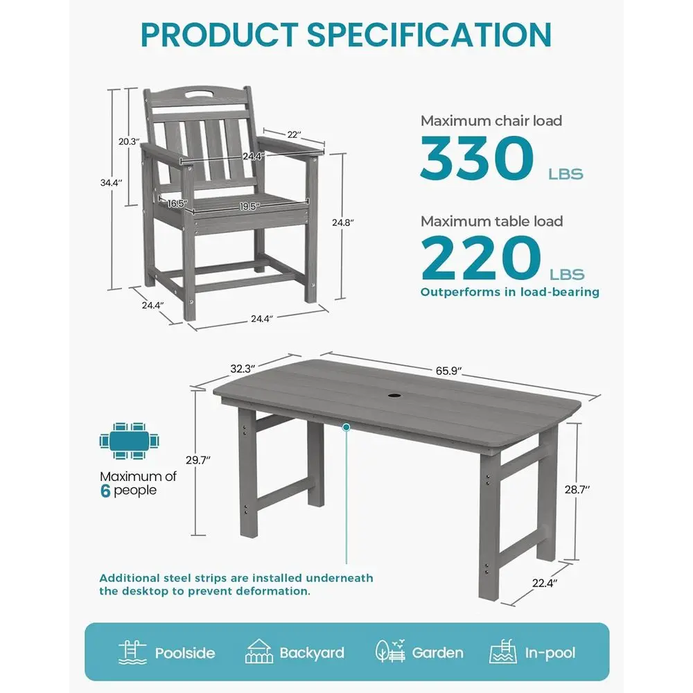 Zestaw 2 krzeseł ogrodowych z  – Outdoor Furniture Grey recenzja i cena
