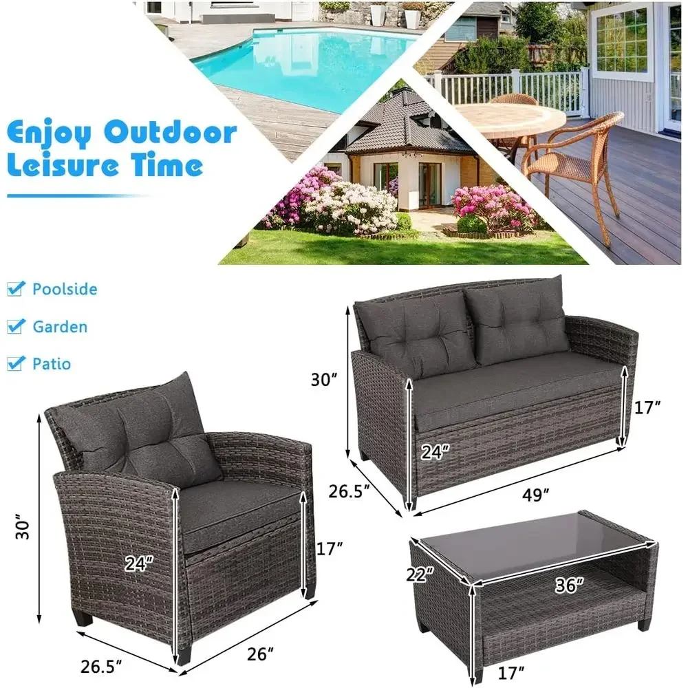 Szary zestaw mebli ogrodowych: – Outdoor Furniture Grey recenzja i cena