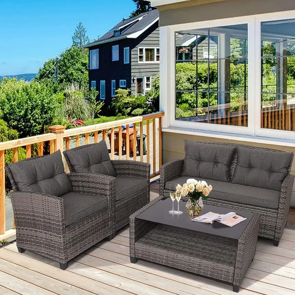 Szary zestaw mebli ogrodowych: – Outdoor Furniture Grey recenzja i cena