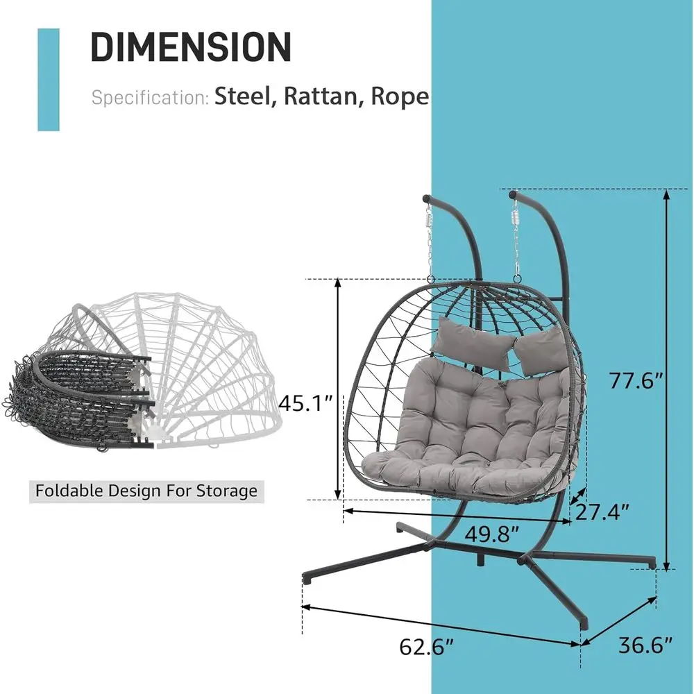 Dwuosobowy fotel wiszący typu  – Hanging Egg Chair recenzja i cena