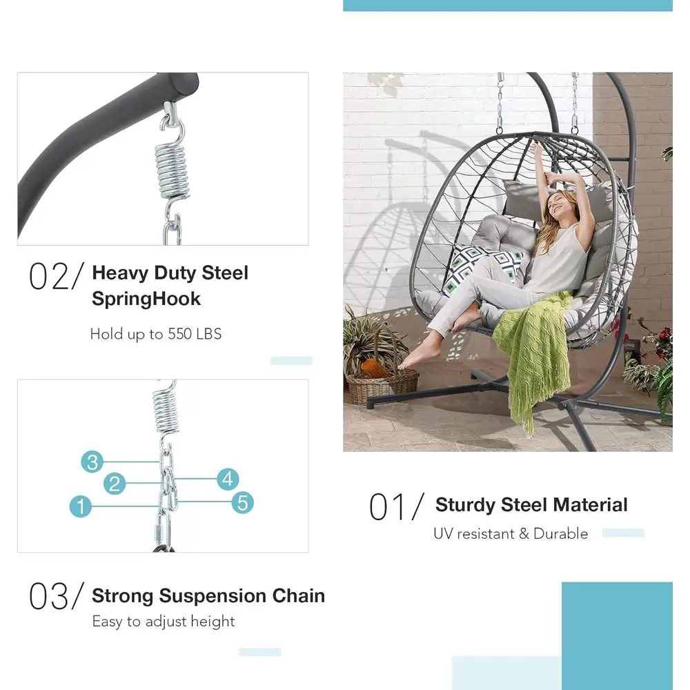 Dwuosobowy fotel wiszący typu  – Hanging Egg Chair recenzja i cena