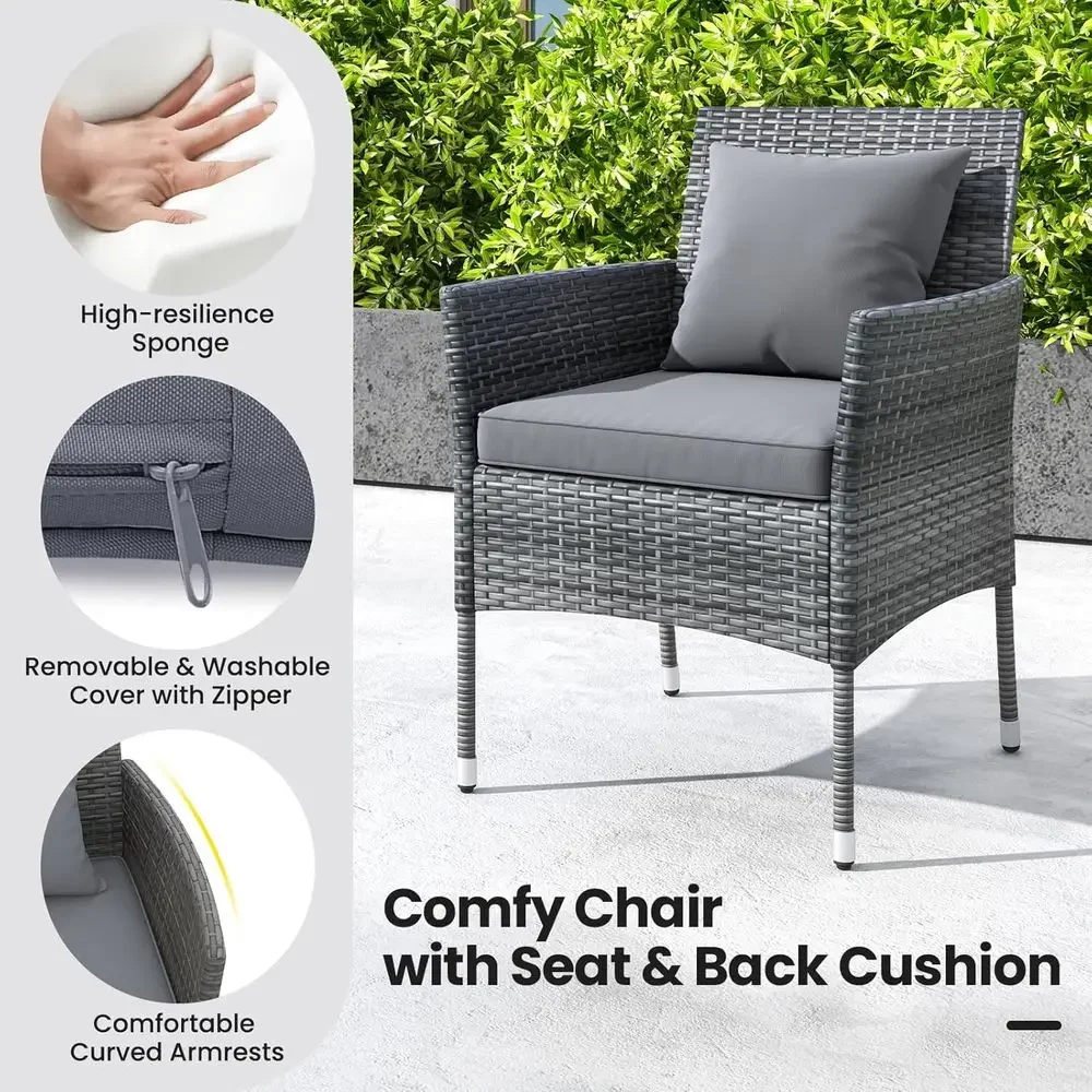 Szary 3-częściowy zestaw mebli – Outdoor Furniture Grey recenzja i cena