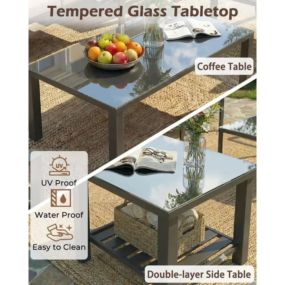 6-częściowy zestaw mebli ogrod – Outdoor Furniture Grey recenzja i cena