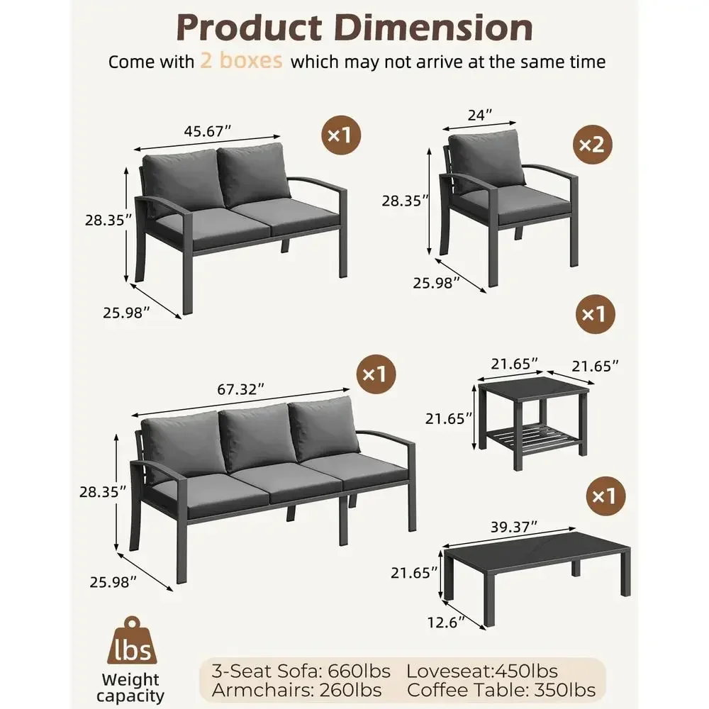 6-częściowy zestaw mebli ogrod – Outdoor Furniture Grey recenzja i cena
