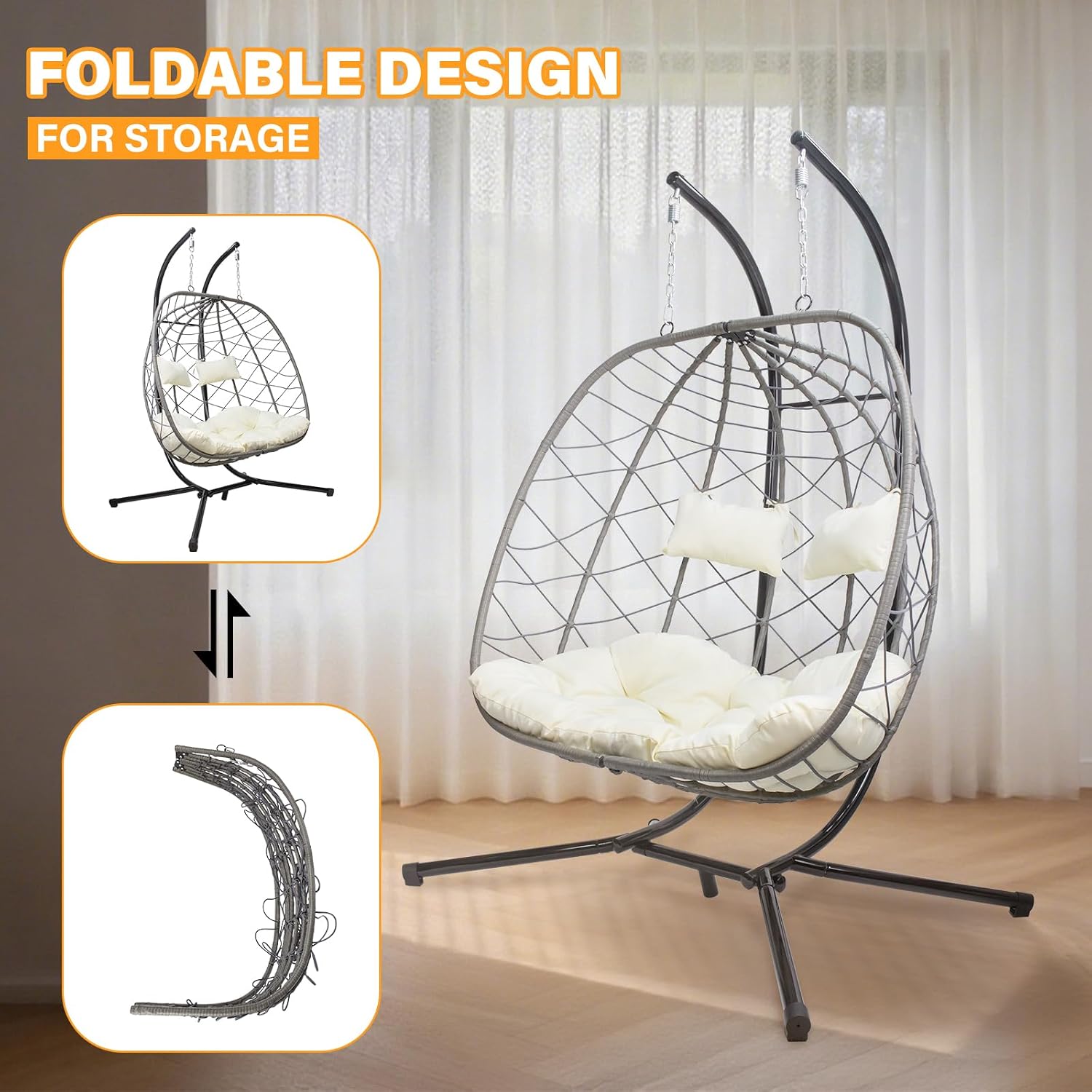 Krzesło wiszące w kształcie ja – Hanging Egg Chair recenzja i cena