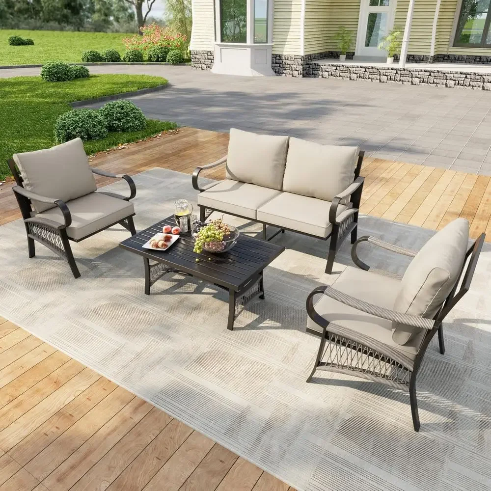 4-częściowy metalowy zestaw me – Outdoor Furniture Metal Chairs recenzja i cena