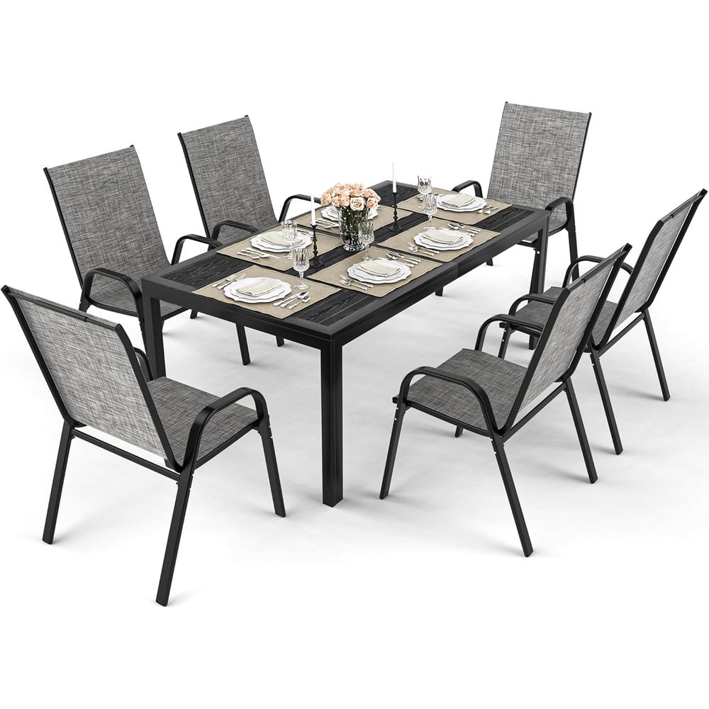 6-częściowy zestaw mebli ogrod – Outdoor Furniture Grey recenzja i cena