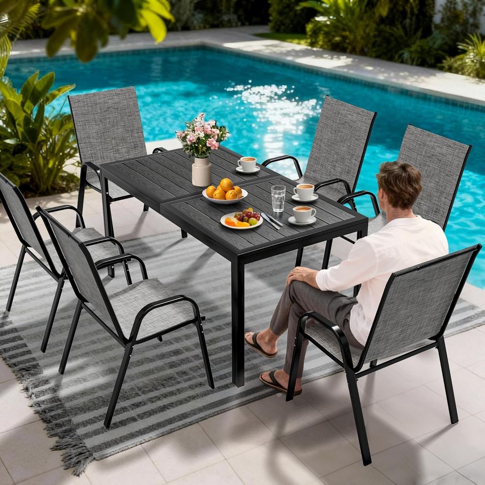 6-częściowy zestaw mebli ogrod – Outdoor Furniture Grey recenzja i cena