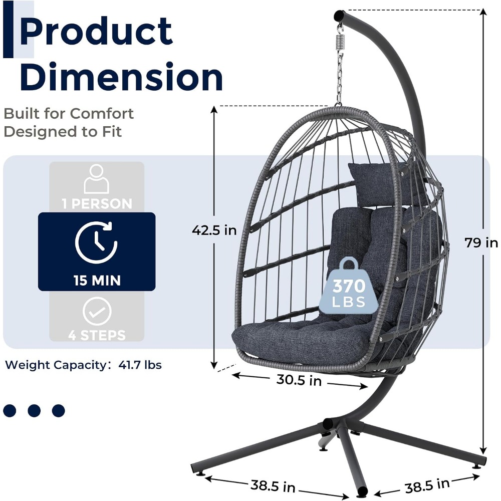 Zewnętrzny fotel jajko ze stoj – Hanging Egg Chair recenzja i cena