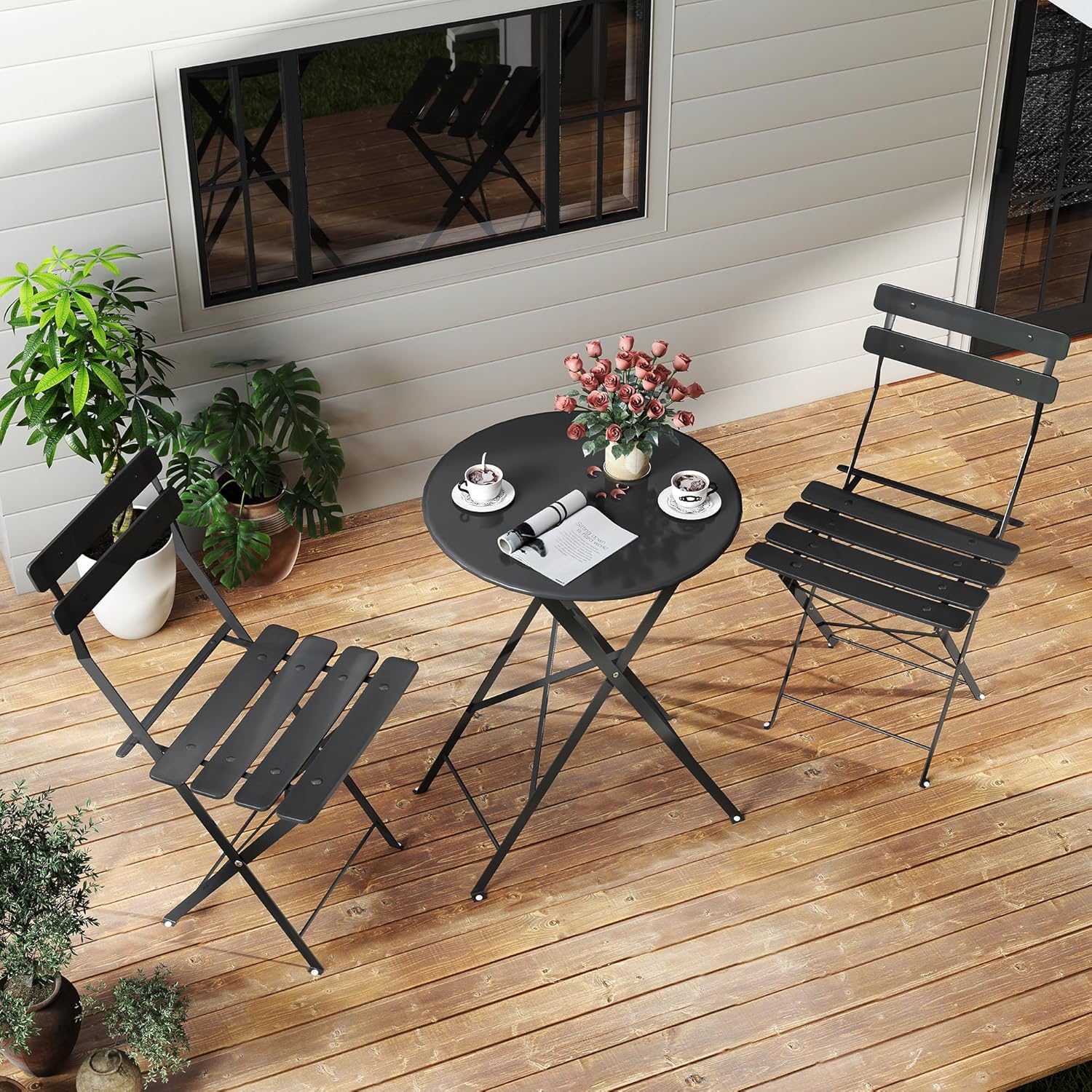 Oszczędzający miejsce, czarny, – Bistro Table Set recenzja i cena