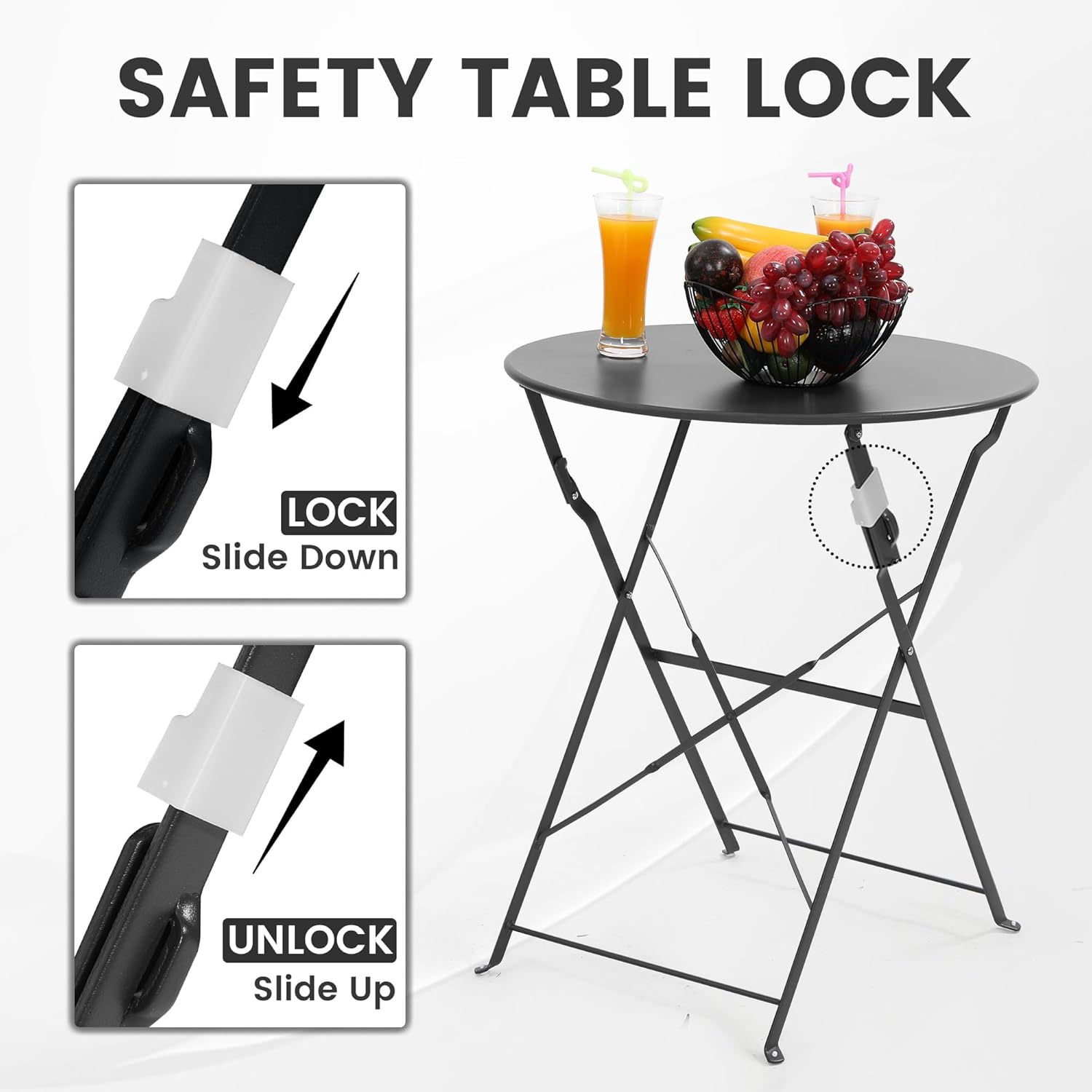 Oszczędzający miejsce, czarny, – Bistro Table Set recenzja i cena