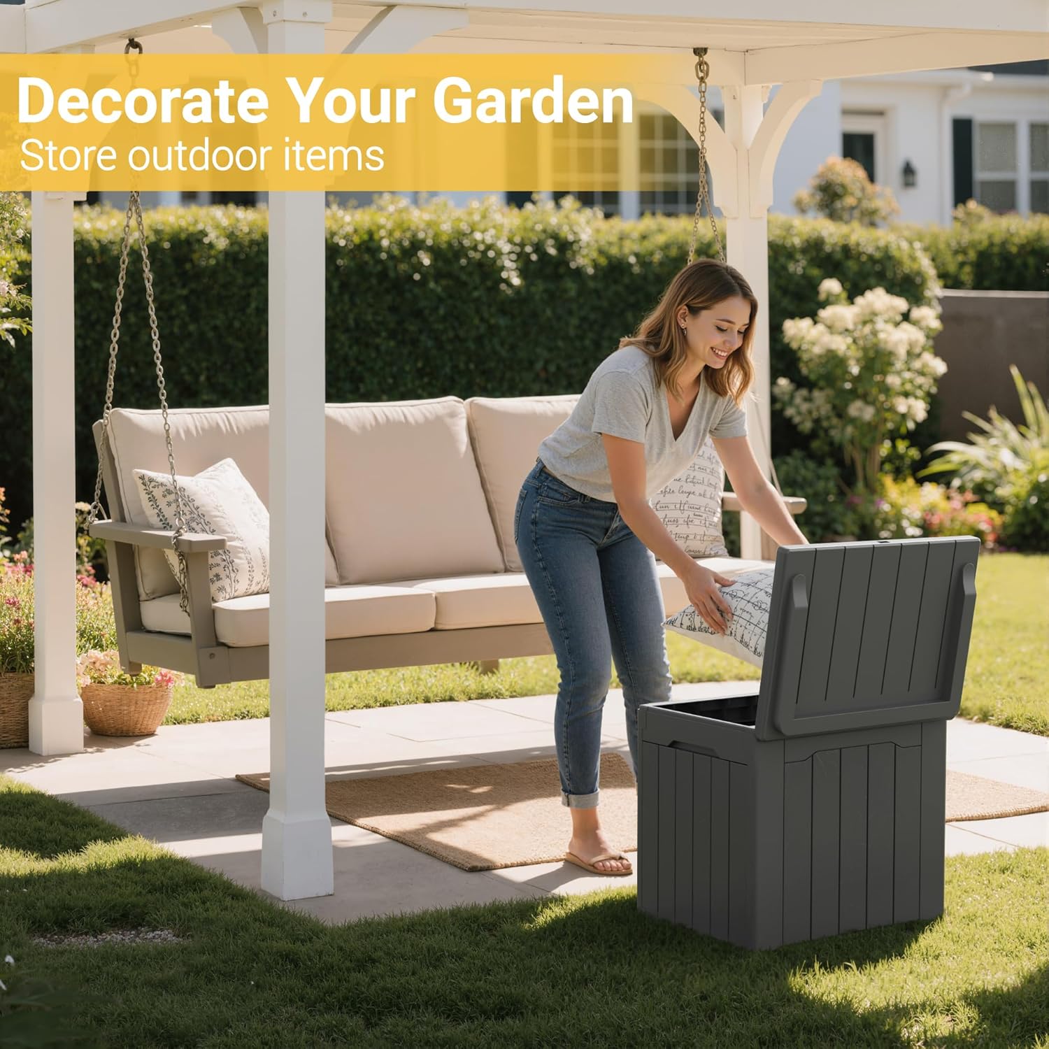 Skrzynia do przechowywania na  – Outdoor Furniture Grey recenzja i cena