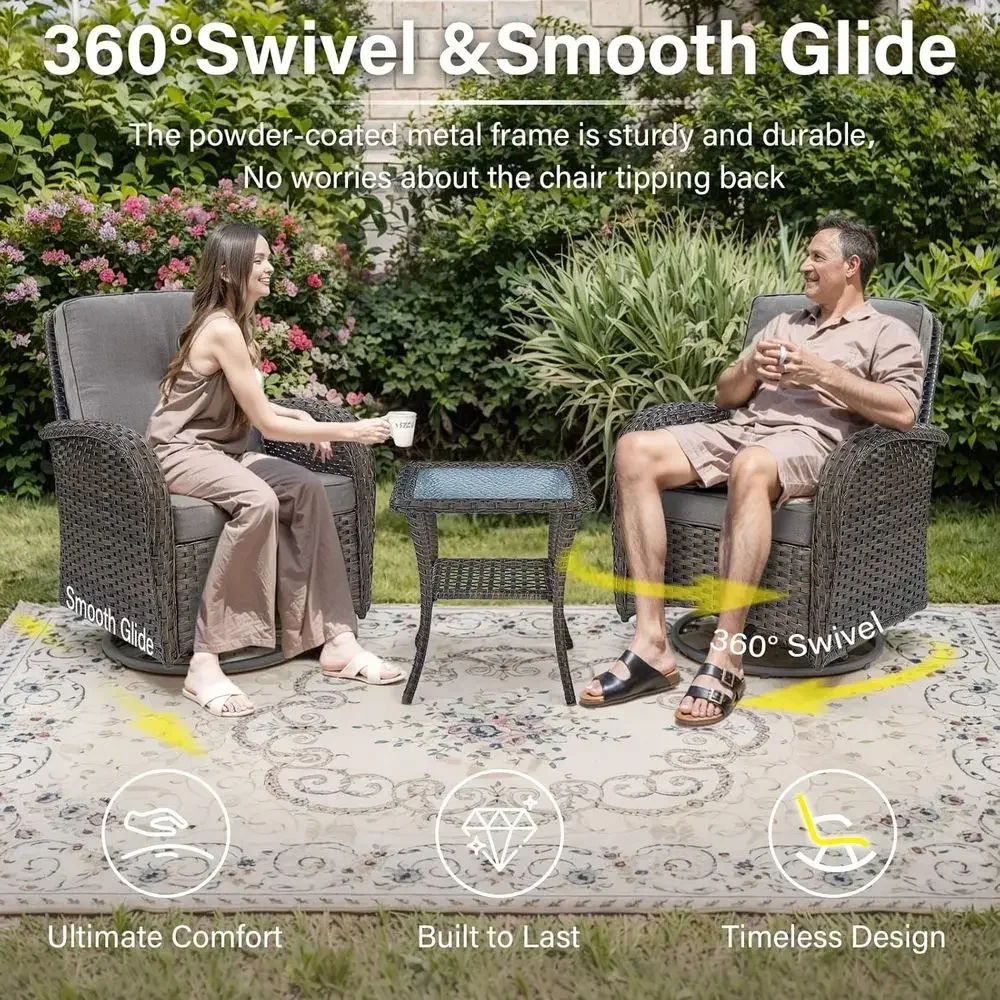 2-częściowy zestaw obrotowych  – Outdoor Furniture Grey recenzja i cena